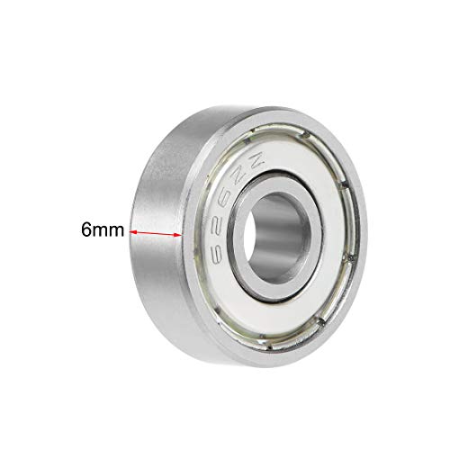 uxcell 626ZZ Deep Groove Ball Bearing 6x19x6mm Double Shielded Chrome Steel Bearings 5-Pack - size: 6mmx19mmx6mm