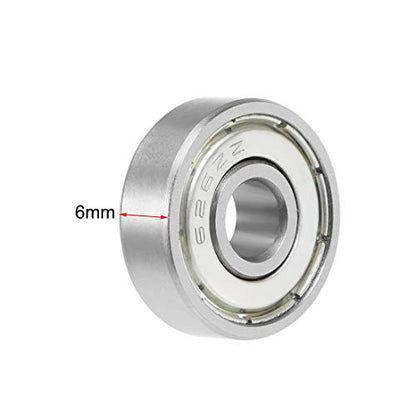 uxcell 626ZZ Deep Groove Ball Bearing 6x19x6mm Double Shielded Chrome Steel Bearings 5-Pack - size: 6mmx19mmx6mm