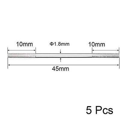 uxcell M2x45mm Pushrod Connector Stainless Steel Rod Linkage,for RC Boat,Car,Airplane,Helicopter,5pcs - size: M2x45mm