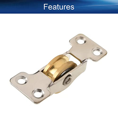 Heyiarbeit Copper Single Wheel 1" / 26mm Dia Stainless Steel Electroplating Sliding Door Window Pulley Stainless Steel Shell Silver and Gold Tone - color: Silver&Gold, size: 1" / 26mm Dia