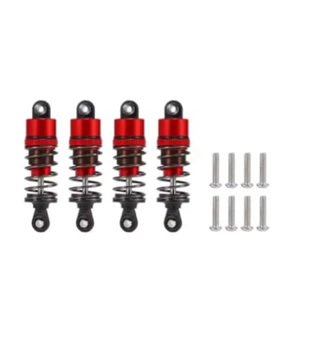 4PCS Aluminum Alloy Oil-Filled Shock Absorbers, High-Performance Dampers for 1/10 RC Touring, Drift, Buggy, Truggy, and Monster Truck Series (52mm-120mm) (red 120mm) - color: red 120mm