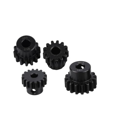 Hardened Steel Upgrade Pinion Gear Set: 13T 14T 15T 16T fit 5mm RC Motor Shaft (Work with Steel Spur Gears) for RC Vehicles, Set of 4
