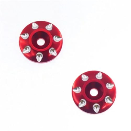 For RC Car 1/10 1/8 CatRC 2pcs Metal Wing Mounting Tail Washer M3 Screw Gasket Remote Control Off Road For Buggy Short Course Truck Parts Models(Red) - color: Red