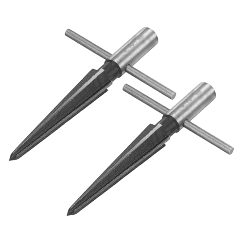 uxcell 2Pcs t Hand Tapered Reamer Tool, 1/8"-1/2" (3-13mm) & 3/16''-5/8'' (5-16mm) 6 Fluted Chamfer Reaming Tool Metal Taper Reamers for Woodworker Guitar Luthier Deburring Tools