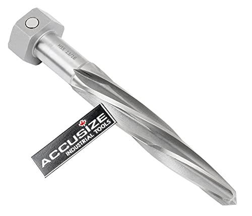 Accusize Industrial Tools 13/16 inch Bridge Reamer, Magnetic Hex Shank, Hss Spiral Flutes Aligning Reamers, Car Reamers, 1523-8035 | Magnetic Hex Shank, HSS Spiral Flutes Aligning Reamers, Size: 13/16", Flt Len: 5", OAL: 7", Hex Shank Size: 1-1/4" - size: