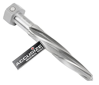 Accusize Industrial Tools 13/16 inch Bridge Reamer, Magnetic Hex Shank, Hss Spiral Flutes Aligning Reamers, Car Reamers, 1523-8035 | Magnetic Hex Shank, HSS Spiral Flutes Aligning Reamers, Size: 13/16", Flt Len: 5", OAL: 7", Hex Shank Size: 1-1/4" - size: