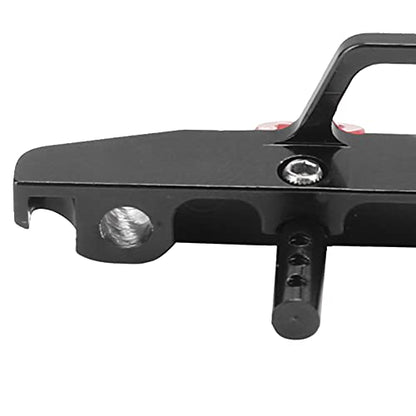 1/24 RC Car Front Bumper, Aluminum Alloy Metal Bumper Upgrade Parts Accessories with 2 Screw for SCX24 90081 RC Crawler Car (Black) - color: Black