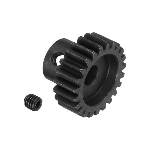 MECCANIXITY RC 32P Hardened Pinion Gear 5mm Shaft, 23T Motor Gears Carbon Steel for 1/10 RC Model Car Boat Drone - style: 23T