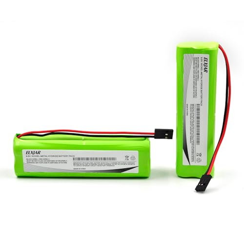 Coonyard (2-Pack) 9.6V 2000mAh NiMH Battery for Futaba 8UA 8UH 6YF 6NPK 7C | Fits Futaba 6DA, 7NFK and Square NT8S600B; 8-AA square battery pack with Hi-tec connector for compatible RC radio systems.