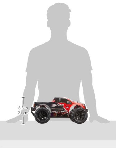 Redcat Racing Volcano EPX 1/10 Scale Electric RC Monster Truck – 4WD RC Truck with 2.4GHz Radio, Waterproof Electronics, 19T Brushed 550 Motor, Battery & Charger, Red