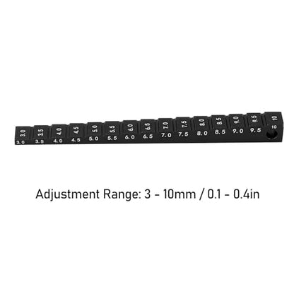 RC Ride Height Gauge 1/10, RC Camber Gauge Aluminum Alloy RC Ride Height and Camber Gauge Kit for 1/10 RC Drift Car, 0.1 to 0.4in Adjustment Range (Black) - color: Black