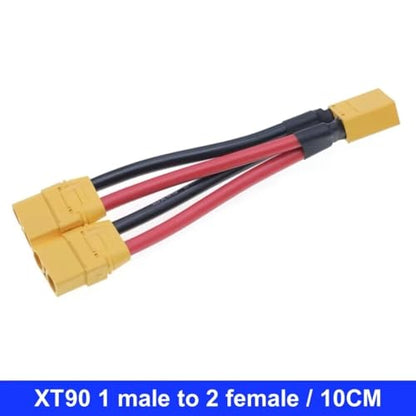 Rc Upgrades Parts For Motor For XT90 ParallelConnector Male/Female Cable Dual Extension Y Splitter 3-Way 10AWG Silicone Wire(XT90 1M to 2F 10CM) - size: XT90 1M to 2F 10CM