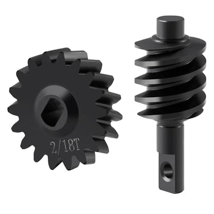 Axle Gear Overdrive Worm 12T 18T for SCX24 C10 JLU Gladiator Bronco | AX24 Axial 1/24 RC Crawler Car Upgrade Parts Steel Diff Gear Set - size: 12T 18T