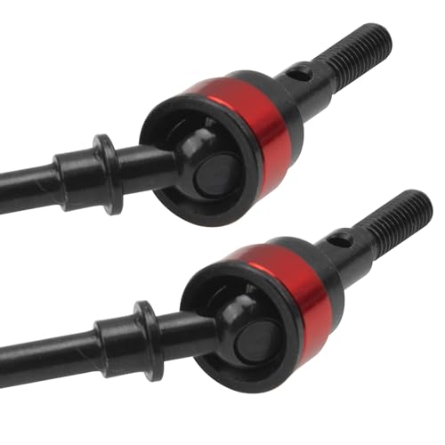 RC Front Rear Steel Drive Shaft CVD Dogbone Compatible with Axial SCX10 YQCQ-01 1/10 RC Crawler Car (Red) - color: Red