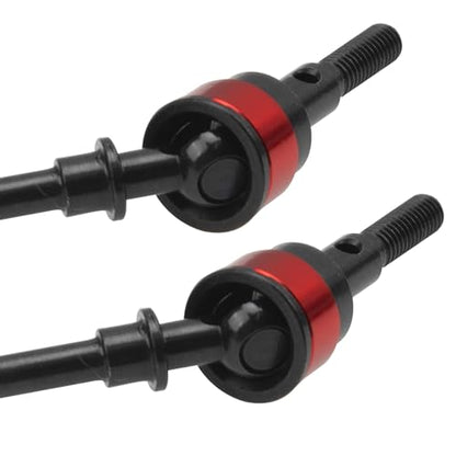RC Front Rear Steel Drive Shaft CVD Dogbone Compatible with Axial SCX10 YQCQ-01 1/10 RC Crawler Car (Red) - color: Red