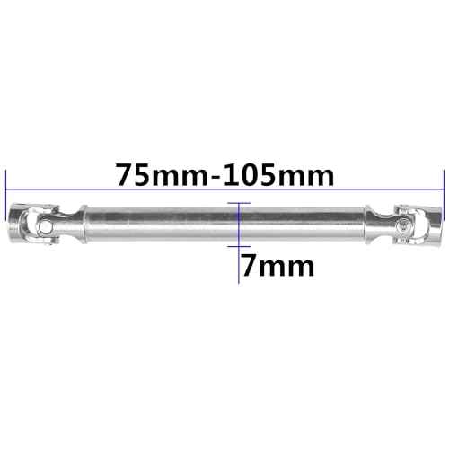 2Pcs Vgoohobby 2mm 3mm 4mm Metal RC Drive Shaft CVD Driveshaft Compatible with WLtoys Axial MN Model WPL Tamiya 1/24 1/18 1/16 1/14 1/12 RC Military Crawler Car Tractor Truck (75-105mm 4-4) - color: 75-105mm 4-4