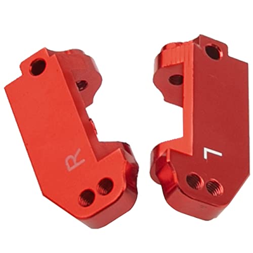 Metal Rear Stub Axle Carriers, C-Hubs Caster Blocks, Steering Blocks Compatible with 1/10 Traxxas Slash 2WD Stampede 2WD Rustler 2WD Nitro Slash RC Car Upgrade Part #3752 3736 3632 (Red) - color: Red
