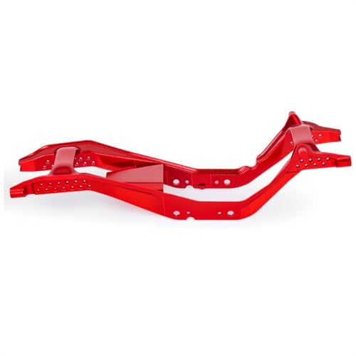 ONE-PIECE CNC SCX30 Chassis Aluminum Frame Rails for Axial SCX30 1/30 RC Crawler, 4x4 Ford Bronco Jeep Wrangler JLU Upgrade Part (Red) - color: Red