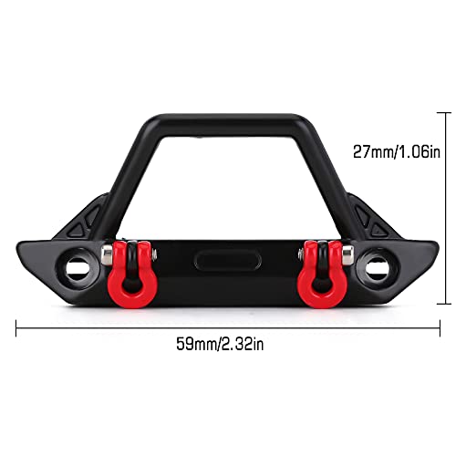 INJORA Metal Front Bumper with Lights for 1/24 SCX24 Wrangler Gladiator（B） - color: Bumper B