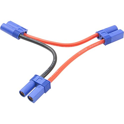 2Pcs HIRCQOO RC Car Serial Series Cable Adapter Compatible with XT90 Large Tamiya Traxxas EC5 XT60 EC3 T Plug for RC Truck Boat Lipo Battery ESC (EC5 Plug) - style: EC5 Plug