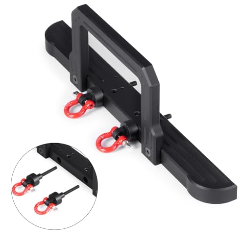 Metal Front Bumper with Tow Hooks Upgrades Parts Accessories | For 1/10 RC Crawler Car D90 D110