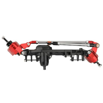 CNC Metal Front and Rear Portal Axles for 1/10 RC Crawler Car Axial SCX10 III AXI03006 AXI03007 Wrangler JL AR45 Axle Upgrade Part (red) - color: Red
