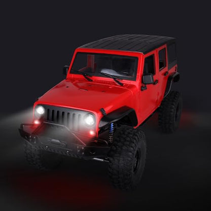 4 LEDs LED Light Headlights Taillight Kit Compatible with 1/8 1/10 Traxxas Arrma Redcat HSP Tamiya Axial SCX10 Losi RC Car Truck Tank Crawler Body Shell, 5 mm White & 3 mm Red Bulb