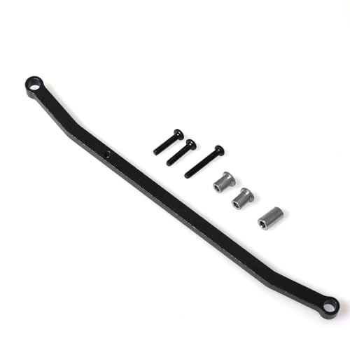 Aluminum Steering Pull Rod RC Upgraded Parts for LOSI 1/18 Mini LMT 4X4 Brushed Monster Truck RTR-LOS01026 RC Car, Black - color: Black Steering Rod