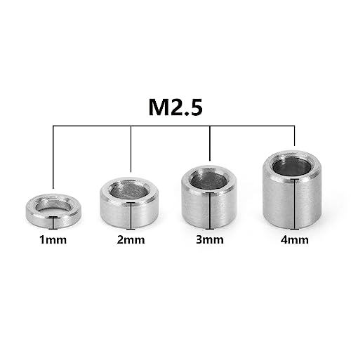 INJORA M2.5 Flat Stainless Steel Washers Spacers for 1/18 TRX4M, 80PCS