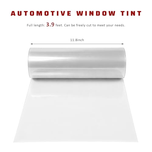 Car Light Tint Film, 12" × 48" Waterproof Headlight Vinyl Wrap Film Includes Squeegee & Cutter, Self-Adhesive Air-Release Wrap for Fog Lights, Taillights, and Headlights (Transparent) - color: Transparent