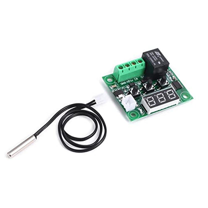 FainWan 2pcs W1209 12V DC Digital Temperature Controller Board Micro Thermostat -50-110°C Electronic Module Switch with 10A One-Channel Relay and Waterproof Compatible with Ar-duino Rasp-Berry Pi