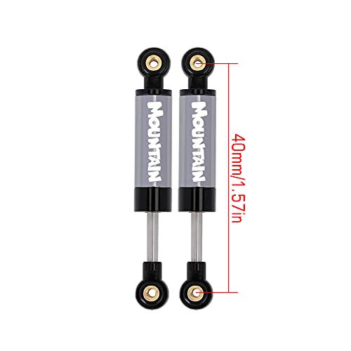 INJORA RC Shock Absorber Damper Metal 40mm Internal Spring Air Shocks for 1/24 RC Crawler Car Upgrade Axial SCX24 Deadbolt AXI90081 AXI00002 AXI00001（Grey） - color: Grey