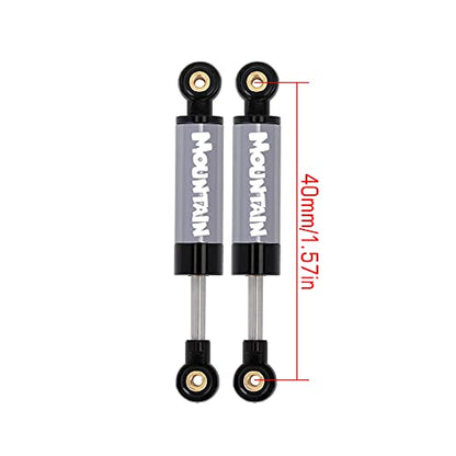 INJORA RC Shock Absorber Damper Metal 40mm Internal Spring Air Shocks for 1/24 RC Crawler Car Upgrade Axial SCX24 Deadbolt AXI90081 AXI00002 AXI00001（Grey） - color: Grey