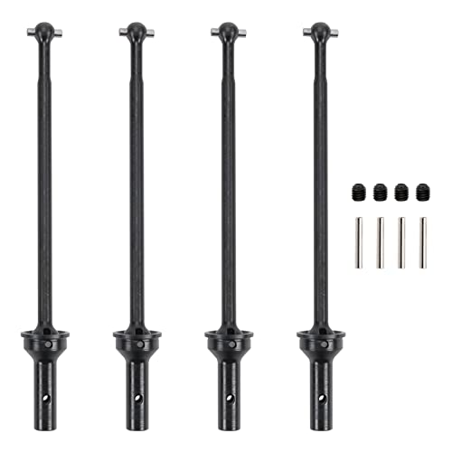 RCAWD Front Rear CVD Driveshaft 142mm #45 Steel for Arrma Mojave 6S BLX RTR EXB Roller Upgrade Parts (Black)