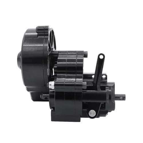Metal Complete Transmission Cutoff Gearbox with Dig Gear for 1:10 Axial SCX10 AX10 Wraith RC Crawler Car (Black) - color: Black