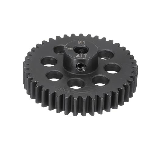 MECCANIXITY Steel M1 Gear Set 41T 5mm Shaft Motor Gears for RC Vehicles Truck Drift Car Part, Black - size: 41T