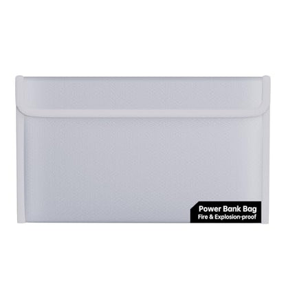 Fireproof Lipo Battery Bag,10.7"×6.3", Silver | Explosion-Proof Lithium Pouch, Power Bank Storage Charging & Storage Organizer