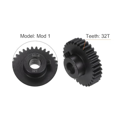 uxcell Mod 1 32T Pinion Gear 8mm Bore Hardened Steel Motor Rack Spur Gear for RC Car Truck Gear Drive