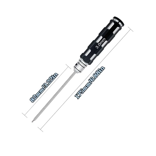 RC Tool Kit, Hex Driver, RC Screwdriver Set 1.5mm 2.0mm 2.5mm 3.0mm Hex Driver Repair Tools for RC Car Boat Drone Helicopter (Black)
