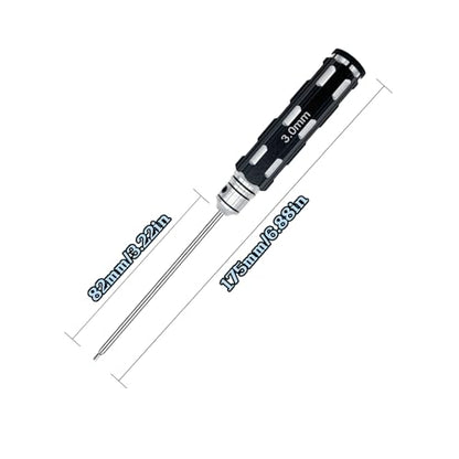 RC Tool Kit, Hex Driver, RC Screwdriver Set 1.5mm 2.0mm 2.5mm 3.0mm Hex Driver Repair Tools for RC Car Boat Drone Helicopter (Black)