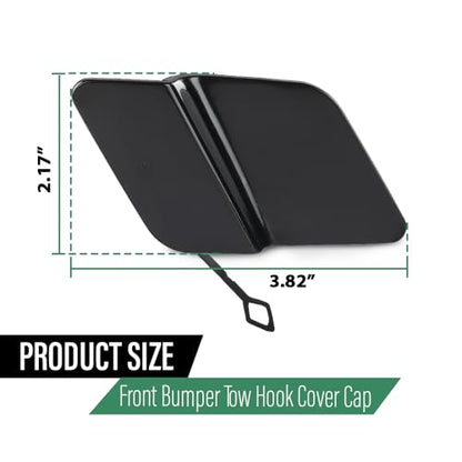 LQI Front Bumper Tow Hook Cover Cap Fit Benz GLK-Class X204 2008-2013 | Fit GLK250 GLK300 GLK350 2008-2013 2048850224 Black - size: Front | Fit Benz X204 GLK-Class 2008-2013