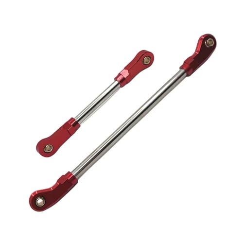 Compatible with HB R1001 R1002 R1003 1/10 Rc Model Crawler Car Truck for Buggy Front Axle Steering Rod Servo Rod Upgrade Parts Linkage - color: Red