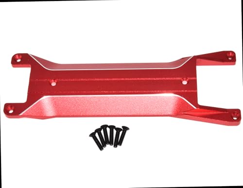 Chassis Brace Plate Compatible with 1/16 Traxxas Mini Maxx Upgrade Monster Truck Rc Car Aluminum Alloy Part Replace(Red) - color: Red