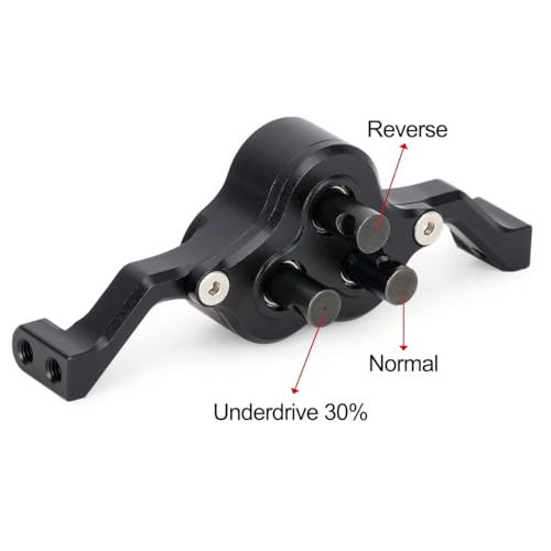 Aluminum Transfer Case Gearbox 70mm Width Underdrive 30% for 1/10 RC Crawler Cheater Rigs LCG Chassis Build DIY Upgrade Parts (Black) - color: Black