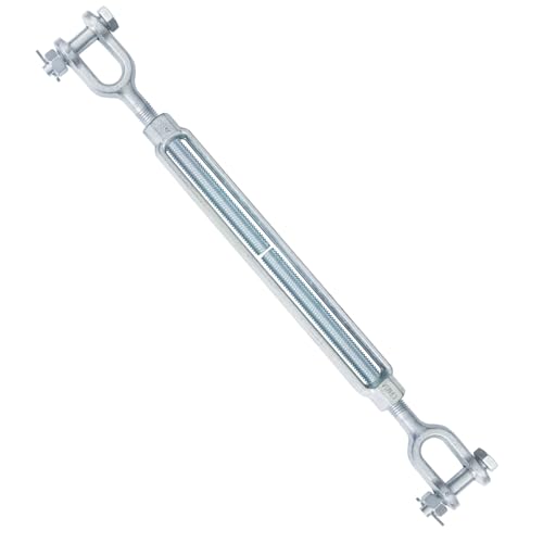3/4" x 12" Jaw Jaw Turnbuckle Galvanized Jaw and Jaw Turnbuckle, Jaw Jaw Closed Body Marine Turnbuckle Jaw, 8000lbs Working Load Limit, Durable for Wire Rope Cable - style: Jaw & Jaw-3/4 x 12