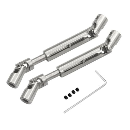 Set of 2 RC Car Drive Shafts with Wrench and Screws for MN82 MN78 LC79 1/12 Scale Crawler, Silver
