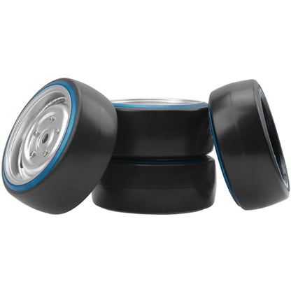 4Pack ShareGoo Hard Plastic 1/10 RC Drift Car Tires & Wheel Rims 12mm Hex Compatible with Traxxas 4Tec 2.0 HSP Tamiya TT01 TT02 Kyosho RC 1/10 On-Road Drift Drifting RC Car (Blue) - color: Blue