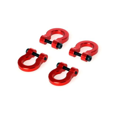 LCX 1/10th RC Crawler Car 4PCS Aluminum Bumper Tow Shackle Set for TRX4 TRX6 SCX10 II SCX10 III SCX10 PRO Gen7 Gen8 Gen9, Upgrades Parts Accessories (Red - CNC) - color: Red - Cnc