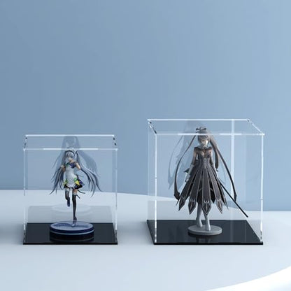 Acrylic Display Case for Collectibles and Toys, Versatile Clear Acrylic Display Box with Black Base for Action Figures and Trophy, 9x9x13-inch - size: 9"L x 9"W x 13"H