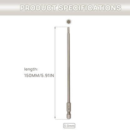 RC Hex Bit 3mm for Electric Screwgun/Power Drill(3pcs Hex 3mm) | 6 Inch Power Bits,Hex Head Allen Wrench Drill Bit Set,Professional Grade ¼ Inch Hex Shank for Screwdrivers,High Quality Steel - size: 3MM * 3PCS
